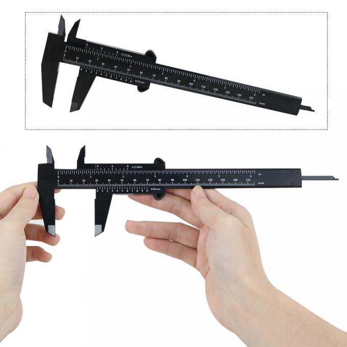 0-150mm اندازه گیری لوله دو پا پلاستیکی Vernier Caliper 2